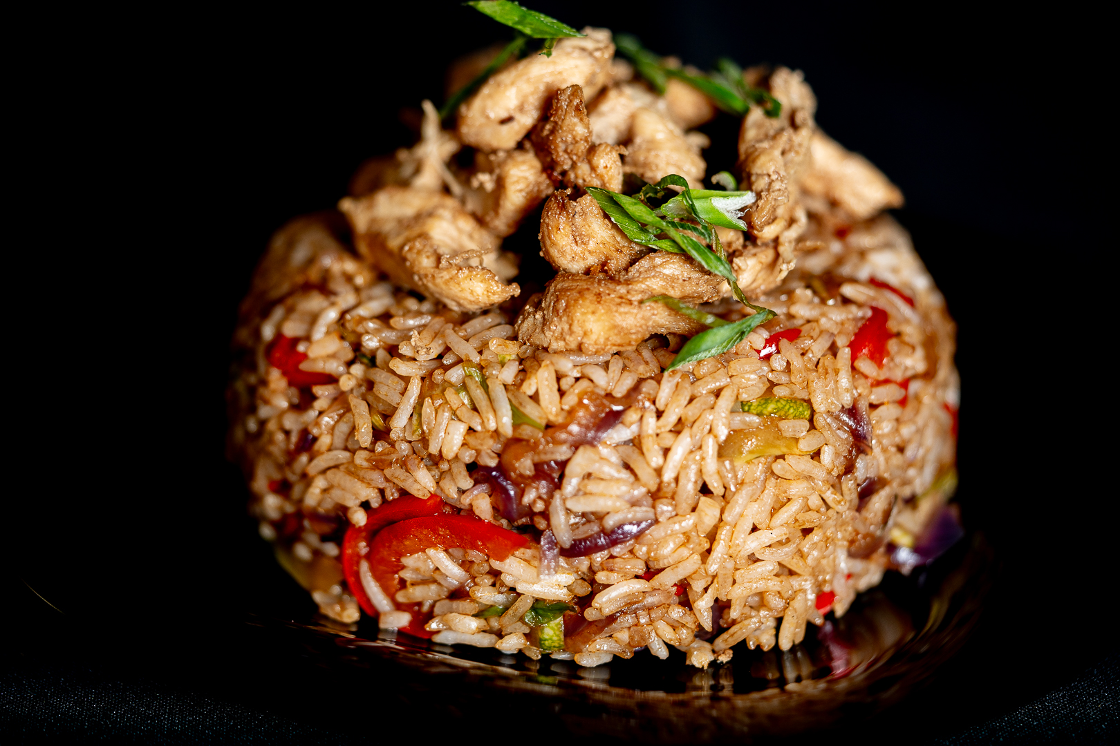 WOK DE ARROZ CON POLLO Y VEGETALES